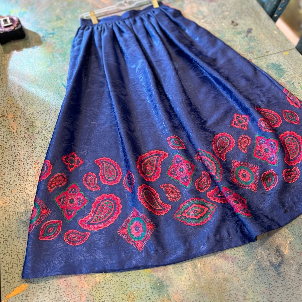 80s Pink Paisley Skirt
